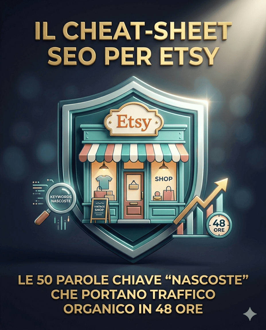 Il Cheat-Sheet SEO per Etsy: Le 50 Parole Chiave 'Nascoste' che portano traffico organico in 48 ore